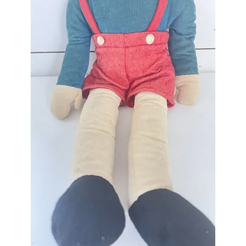 Vtg Pinocchio Plush Doll Stuffed Toy Fabric Felt Corduroy Yarn Hair Cuddle Toys